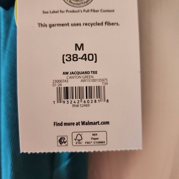 Athletic Works Men's Breathable Jacquard Tee Size Medium, Green - Picture 5 of 9